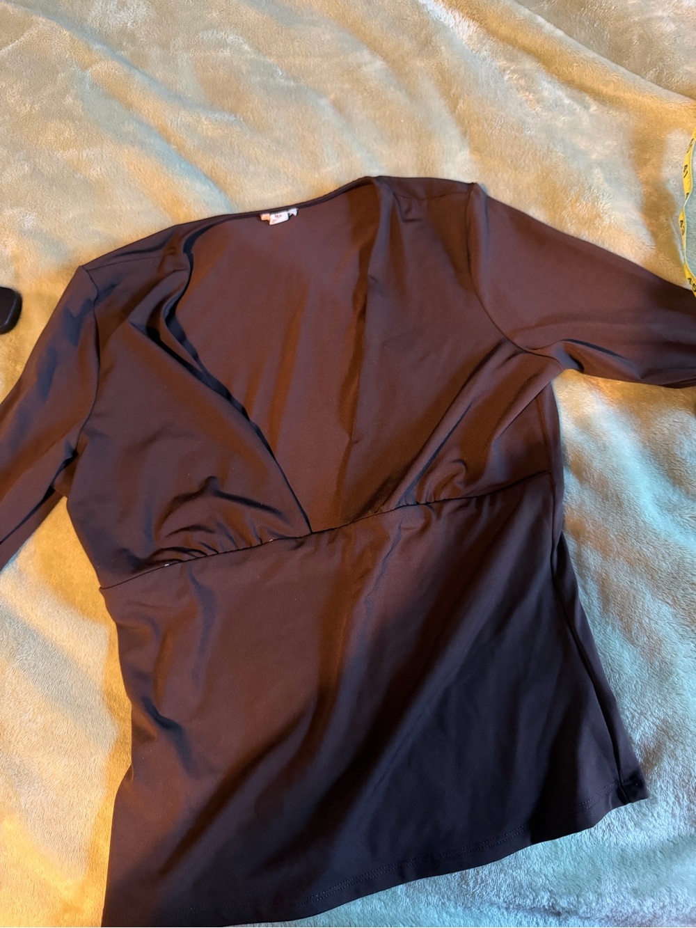 Abercrombie & Fitch Brown Plunge Neckline Long Sleeve Top